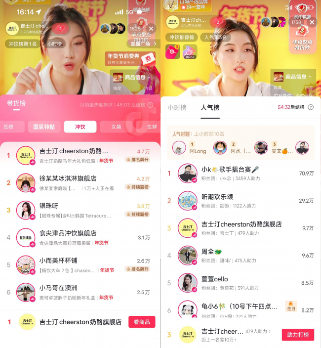 吉士汀春节营销战报：手势舞破圈 直播周销霸榜前三